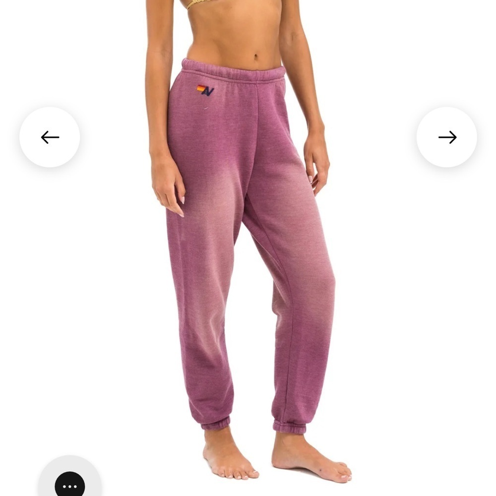 Aviator Nation BOLT STITCH SWEATPANTS - FADED BERRY Medium NWT